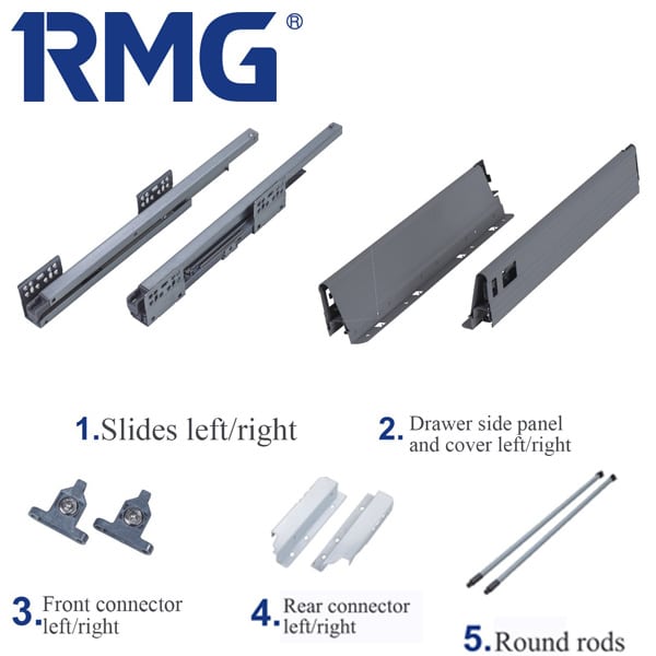 160mm metal box drawer runners RL02(1)