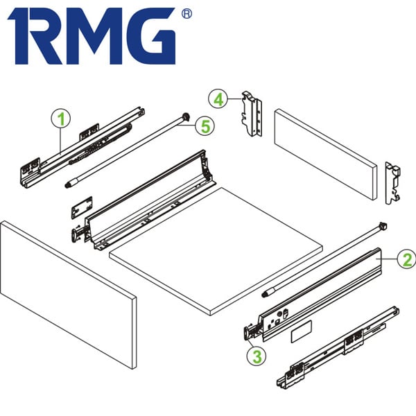 160mm metal box drawer runners RL023