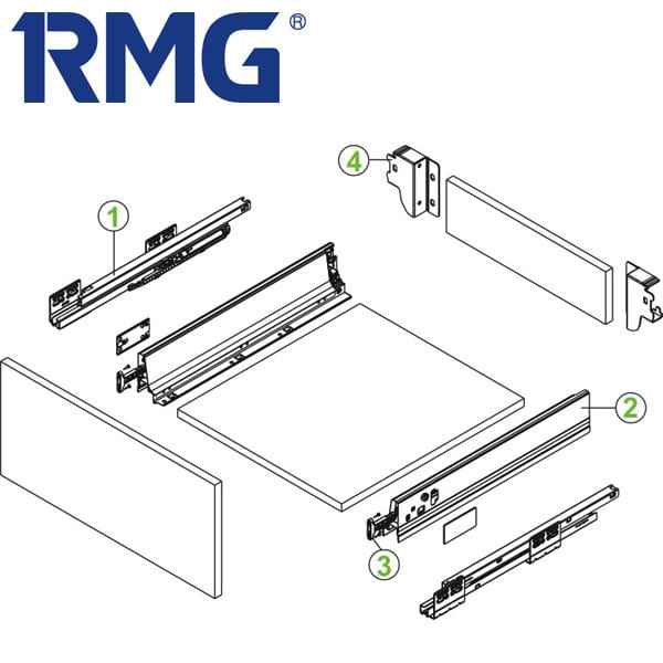 Cabinet double wall drawer slides RL112