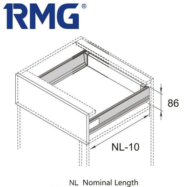 Cabinet double wall drawer slides RL113