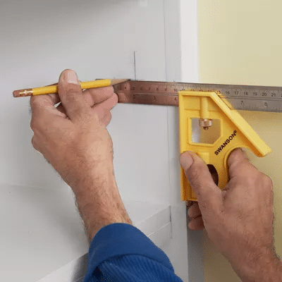 marking the cabinet