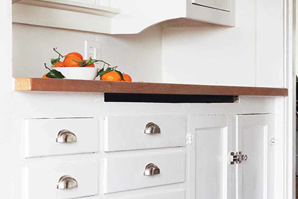 white wooden cabinets