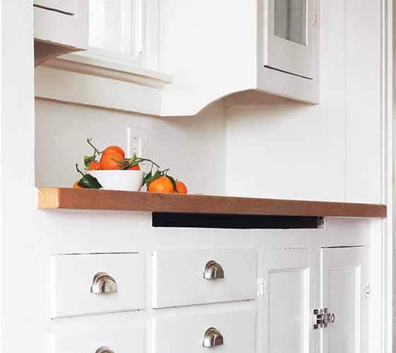white wooden cabinets